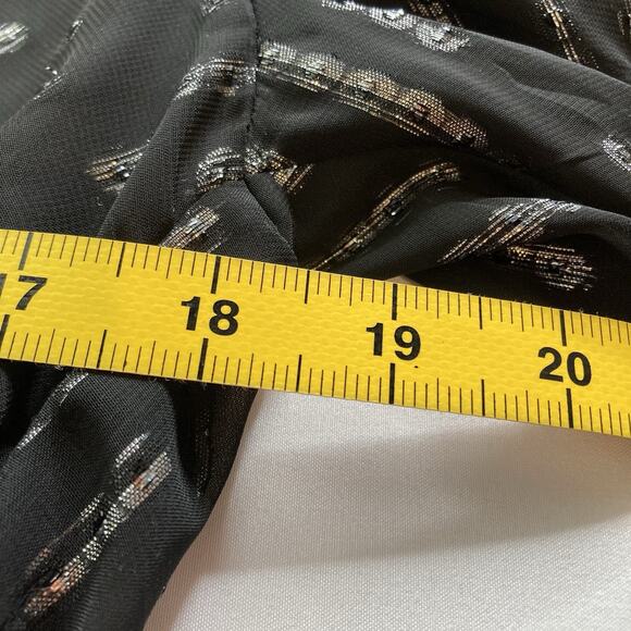 Express Women's Y2K Black‎ Silver Sparkle Dress Size L Going Out Witchy Metallic - Picture 4 of 11